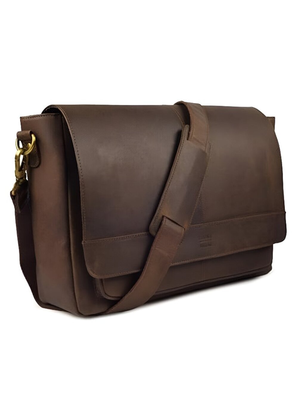 Vintage Leather Messenger Bag–15.5" Handmade Satchel for Men